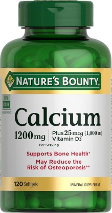 Picture of Nature's Bounty Calcium 1200mg with 1000 IU Vitamin D3, 120 Count | Bone Health & Immune Support Softgels, Calcium and Vitamin D Supplement, Gluten Free, 2 Softgels per Day