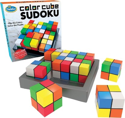 Picture of Think Fun Color Cube Sudoku - Fun, Award Winning Version of Sudoku Using Colors Instead of Numbers For Age 8 and Up (44001560)
