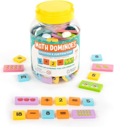 Picture of Educational Insights Math Dominoes Addition & Subtraction - Math Preschool Activities for Classroom & Home, Toddler Learning Toys, Gift for Ages 3+