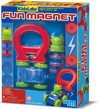 Picture of 4M KidzLabs Fun Magnet Science Kit (1 Pc.) - Hands‑On Magnet Learning Set with Magnet, Vehicle & Frog Toy - Perfect for STEM Learning, Science Exploration & Educational Play for Kids