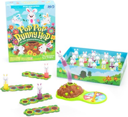 Picture of Educational Insights Pop Pop Bunny Hop - Matching Games for Toddlers 3-5, Turn-Taking Kids Games, Preschool Board Game for Kids, Skill-Building Preschool Toys, Kindergarten Color Matching Game