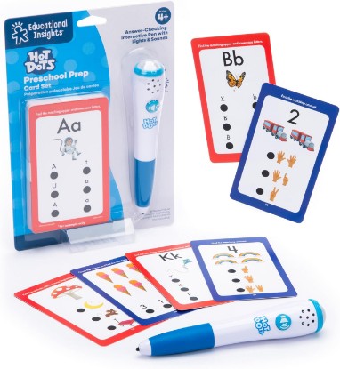 Picture of Educational Insights Hot Dots Preschool Prep Set – Toddler ABC Flash Cards with Interactive Pen, Preschool Learning Activities, Reading & Math Workbooks, Learn to Read for Kids Ages 4+