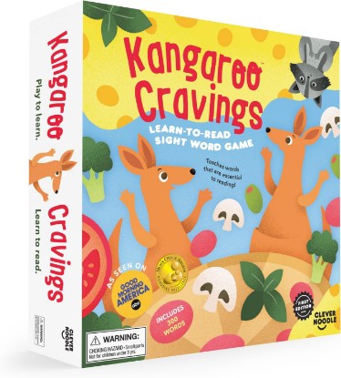 Picture of Kangaroo Cravings Learn to Read 300 High-Frequency Sight Words Board Game - Fun Learning Resource & Word Game for Kids Ages 4-9 - Parent & Teacher Must Haves for Preschool, Kindergarten, 1st-3rd Grade