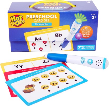 Picture of Educational Insights Hot Dots Alphabet Set with 72 Activities, Learn to Read Preschool Set with Interactive Pen, Ages 3+