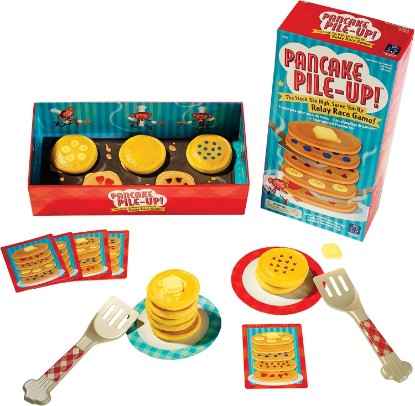 Picture of Educational Insights Pancake Pile-Up - Relay Race Games for Kids, Gross Motor Preschool Games for 4 Year Olds, Birthday Party Activities, Matching and Patterning Toddler Game