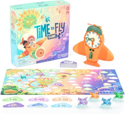 Picture of Educational Insights Time to Fly - Preschool Board Games that Teach How To Tell Time, Toy Learning Clock for Kids, Educational Board Games for Kids 4-6, Learn to Read Digital and Analog Clocks