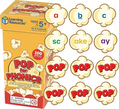 Picture of Learning Resources POP for Phonics | Sight Word Games, Phonics Game for Kids, Toys that Teach Reading, Say a Sound Flash Cards, Learn to Read