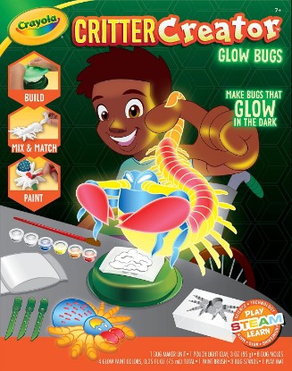 Picture of Crayola Glow in The Dark Critter Creator, Clay Bug Toy Kit for Kids | Creepy Crawlers Bug Maker, Fake Bug Molds, Includes Crayola Clay & Paint, Gift for Kids, Ages 7+