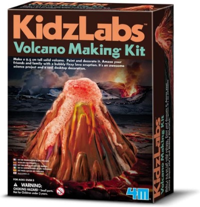 Picture of 4M KidzLabs Volcano Making Kit, DIY Science Kit STEM, For Boys & Girls Ages 8+ | Hands-on geology project with volcano mold, plaster & paint. Realistic eruption kit for creative educational learning
