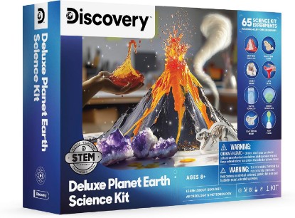 Picture of Discovery Planet Earth Science Kit – 65 Experiment STEM Lab for Kids| Includes DIY Volcano, Tornado, Fossils, Crystals, & Slime| Geology, Chemistry & Archeology Learning Toy|Educational Gift| Ages 8+