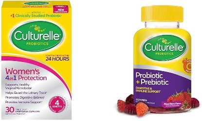 Picture of Culturelle Women's 4-in-1 Probiotics for Women Digestive & Vaginal Health with Daily Probiotic Gummies for Men & Women Digestive Health, 52 Count
