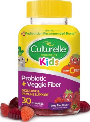 Picture of Culturelle Kids Probiotic + Veggie Fiber Gummies, Ages 3+, Berry, 30 Count | #1 Pediatrician-Recommended Brand±, Promotes Digestive Gut Health & Immune Support* For Children Ages 3+, With Vitamin C