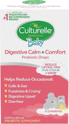 Picture of Culturelle Baby Digestive Calm & Comfort Probiotic (Ages 0-12 Mos) 8.5ml | Lactobacillus rhamnosus GG + Bifidobacterium lactis BB-12®, Two Strain Formula, Ages 0-12 Months, 5 Drops Once Daily