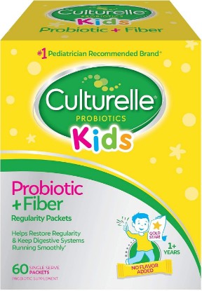 Picture of Culturelle Kids Probiotic + Fiber Packets, Ages 1+, Unflavored, 60 Count | From the #1 Pediatrician-Recommended Brand± Digestive Health & Immune Support*, Helps Restore Regularity* Children & Toddlers