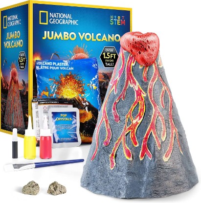 Picture of National Geographic Jumbo Volcano Science Kit for Kids Ages 8-12 | 18-Inch Giant Volcano, Multiple Eruptions, Science Experiments, Science Fair Project, Earth Science, Birthday Gift