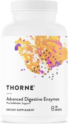 Picture of THORNE Advanced Digestive Enzymes, Pepsin & Betaine HCl, 180 Capsules | Provides Relief for Occasional Indigestion, Constipation, Gas & Bloating*, Pancreatin & Ox Bile, Third-Party Certified
