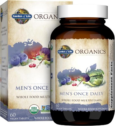 Picture of Garden of Life Once Daily Whole Food Multivitamin for Men, Organic Mens Vitamins & Minerals, Vitamin C, Zinc, Vegan, for Health & Well-Being, 60 Tablets | Organic Mens Vitamins & Minerals, Vitamin C, Zinc, Vegan, For Health & Well-Being, Whole Food USDA Organic