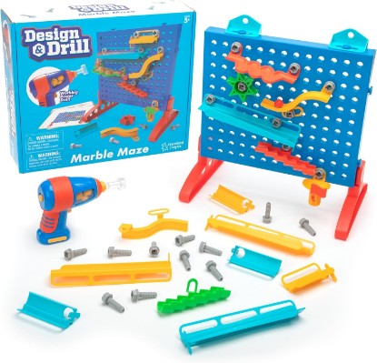 Picture of Educational Insights Design & Drill Marble Maze - STEM Building Toys for Kids, Marble Run Set with Electric Drill Toy, STEM Toys & Physics Games, Gifts for Boys and Girls Ages 5+