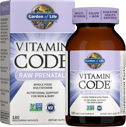Picture of Garden of Life Vitamin Code Raw Prenatal Multivitamin for Women with Iron, Folate, Probiotics and Whole Food Nutrients - Immune and Cellular Energy Support, Non-GMO, Gluten-Free, Kosher, 60 Day Supply | Iron, Folate, Probiotics and Whole Food Nutrients, Immune and Cellular Energy Support, Non-GMO, Gluten-Free, Kosher