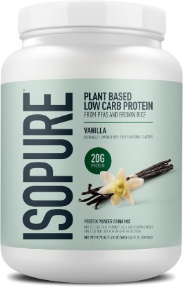 Picture of Isopure Plant-Based Protein Powder – 20g Organic Pea and Rice Protein with a Complete Amino Acid Profile – Supports Muscle Recovery & Lean Nutrition, Vanilla, 20 Servings | 20g Organic Pea and Brown Rice Protein, Complete Amino Acid Profile, Supports Muscle Recovery, No Artificials