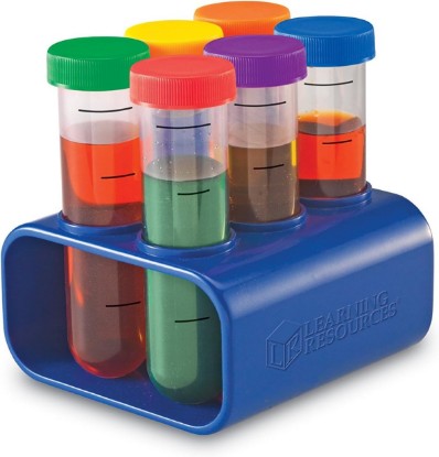 Picture of Learning Resources Primary Science Jumbo Test Tubes with Stand | Classroom Test Tubes, STEM Activity, Set of 6 Tubes, Ages 3+