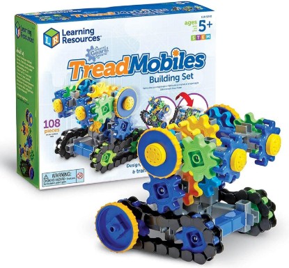 Picture of Learning Resources Gears! Gears! Gears! Treadmobiles Building Set, STEM Toys, Develops Early Engineering Skills, 108 Pieces, Ages 5+