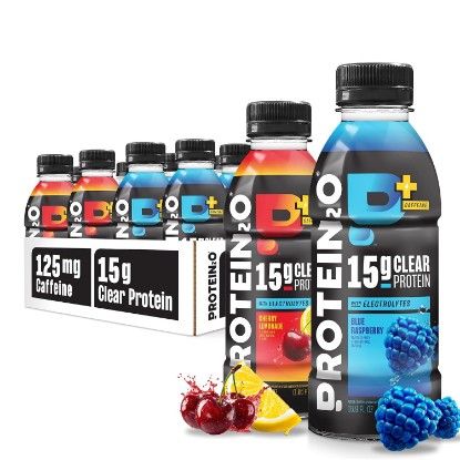 Picture of Protein2o 15g Whey Protein Isolate Hydration Drink Plus Energy & Focus, 350mg of Electrolytes, Vitamins B5 & B6, Sugar Free, Energy Variety Pack, 16.9 oz Bottle (Pack of 12)
