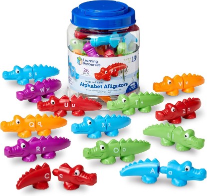Picture of Learning Resources Snap-n-Learn Alphabet Alligators - Toddler Toys, Preschool ABC Activities, Fine Motor Skills, Alphabet Manipulatives, Phonetics and Reading, Sensory Gifts for Boys and Girls