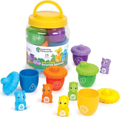Picture of Learning Resources Snap-n-Learn Surprise Squirrels - Toddler Montessori Toys, Preschool Activities, Counting and Fine Motor Skills, Sorting, Pattering, Color Recognition, Gifts for Boys and Girls