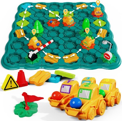 Picture of STEM Board Games Kids Toys, Maze Brain Teaser Puzzles Learning Games, Logic Road Track Building Blocks Educational Montessori Preschool Birthday Boys Girls Gifts for Kids Ages 3 4 5 6 7 8 Year Old