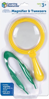 Picture of Learning Resources Primary Science Magnifier & Tweezers | Fine Motor for Kids, Science Toys, STEM, Toddler Explorer Kit, Boys and Girls Gifts, Ages 3+