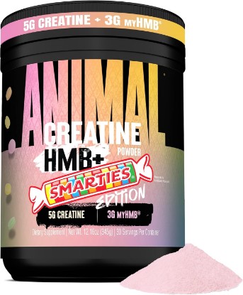 Picture of Animal Creatine Monohydrate HMB+ for Men & Women | Smarties 30 Servings | 100% Pure 5g Micronized Creatine Powder, 3g HMB & Electrolytes | Aids Cognition, Strength & Recovery | NSF Contents Certified
