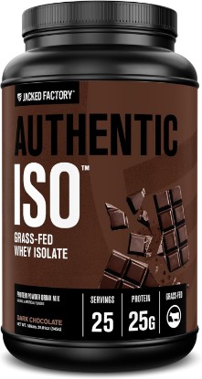Picture of Jacked Factory Authentic ISO Whey Protein Isolate Powder - Low Carb, Non-GMO Muscle Building Protein w/No Fillers, Post Workout Recovery, Dark Chocolate - 25 Servings