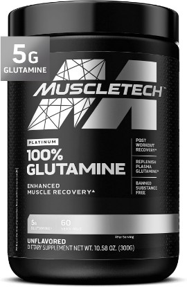 Picture of MuscleTech 100% L-Glutamine Powder for Enhanced Muscle Recovery, Unflavored | Pure L Glutamine Muscle Growth Builder & Energy Boosting Nutritional Supplement for Men & Women - 60 Servings
