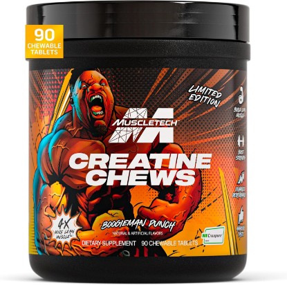 Picture of MuscleTech Creatine Chews, Boogieman Punch, 90 Chewable Candies | Creapure Monohydrate Supplement for Muscle Recovery, Muscle Builder, & Energy Boost - Pre Workout Supplement for Men & Women