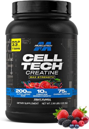 Picture of MuscleTech Creatine Monohydrate Powder - Cell-Tech Creatine Powder, 2.9LB | Post Workout Recovery Drink, Muscle Builder, & Musclebuilding Supplement - Fruit Punch (27 Servings)