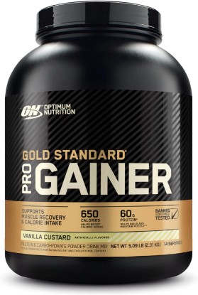 Picture of Optimum Nutrition Gold Standard Pro Gainer Protein, Vanilla Custard, 5 LB | Weight Gainer Protein Powder, High-Calorie Mass Gainer, 60g Protein per Serving, High Carbs, Vitamins & Minerals, Easy Mixing