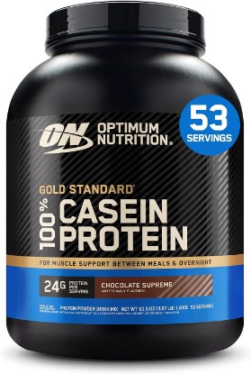 Picture of Optimum Nutrition Gold Standard Casein Protein Powder Chocolate Supreme 4LB | 24g of 100% Micellar Casein Protein Per Serving, Slow Digesting, Helps Keep You Full, Overnight Muscle Recovery, Easy Mixing