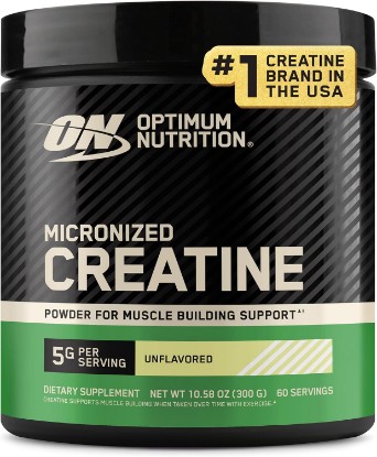 Picture of Optimum Nutrition Creatine Monohydrate Powder, Unflavored, 10 Oz | 5g Micronized Creatine Monohydrate Powder Per Serving, Supports Muscle Strength & Power, Easy Mixing, Banned Substance Tested