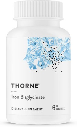 Picture of THORNE Iron Bisglycinate, 25 mg Iron Supplement, 60 Capsules | Enhanced Absorption Without Gastrointestinal Side Effects*, Chelated Iron Capsules, Gluten-Free, NSF Certified for Sport