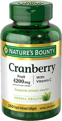 Picture of Nature's Bounty Cranberry with Vitamin C 4200 mg, 250 Softgels (Pack of 3)