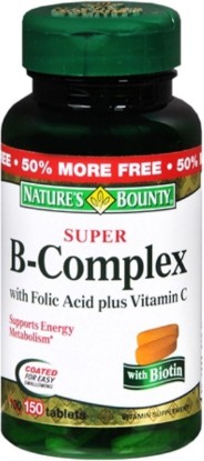 Picture of Nature's Bounty B-Complex with Folic Acid Plus Vitamin C, Tablets 150 Each (Pack of 1)