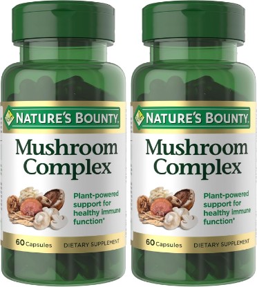 Picture of Nature's Bounty Mushroom Complex for Immune Support, Featuring Shiitake, Maitake and Reishi Mushroom – Health Supplements, 60 Capsules (Pack of 2)