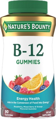 Picture of Nature's Bounty Vitamin B12 Gummies, 500mcg, Mixed Berry Flavor, 90 Gummies | Dietary Supplement, Supports Energy Metabolism and Nervous System Health