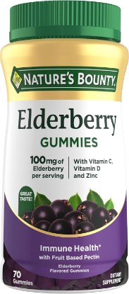 Picture of Nature's Bounty Elderberry Gummies 100 mg, 70ct | Supports Immune Health, Contains Vitamins A, C, D, E, Zinc