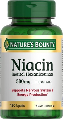 Picture of Nature's Bounty Niacin 500mg Flush Free, 120 Capsules | Cellular Energy Support, Supports Nervous System Health