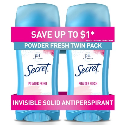 Picture of Secret Anti-Perspirant Deodorant Invisible Solid Powder Fresh Twin Pack 5.20 oz