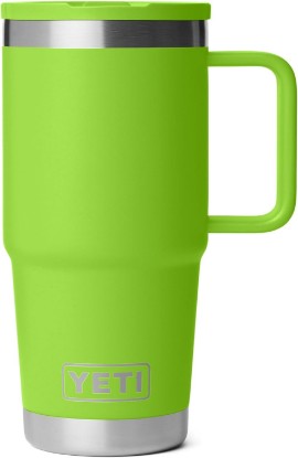 Picture of YETI Rambler 20 oz Travel Mug with Flip Straw Lid – Stainless Steel, Vacuum Insulated, Leakproof, Cup Holder Friendly, Venom