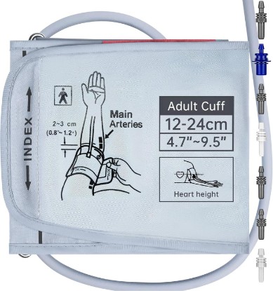 Picture of Alcarefam Pediatric Blood Pressure Cuff, 4.7”-9.5” (12-24CM) Small Child Cuff Compatible with Omron BP Monitor, Replacement Cuff for Kids and Women, with 7 Connectors