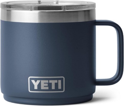 Picture of YETI Rambler 14 oz Ceramic Lined Stackable Mug, Navy | Double-Wall Vacuum Insulated, Stainless Steel with MagSlider Lid